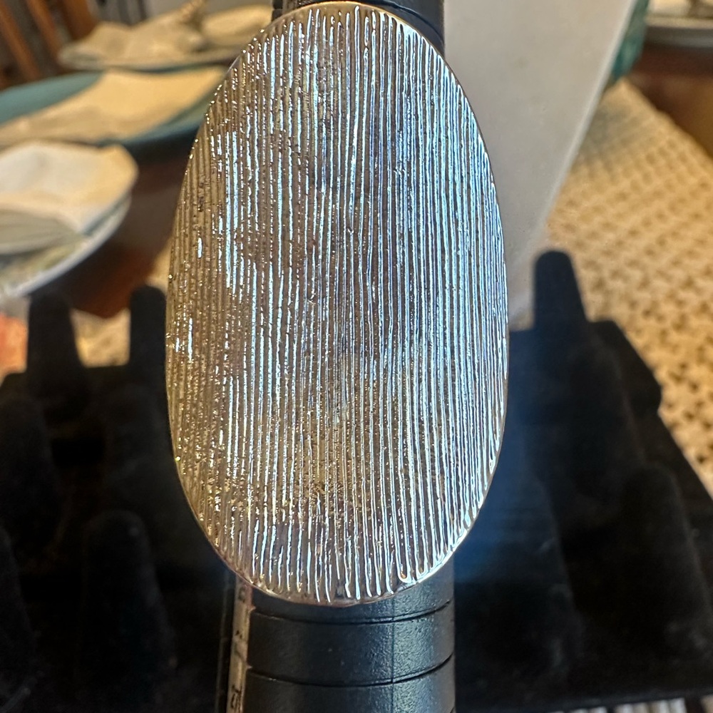 And Lovely Silver Textured‎ Silver Statement Ring Size 7 NWT